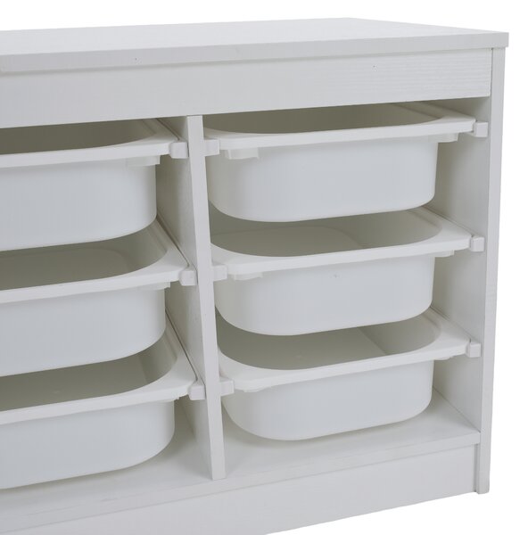 KONDELA Organizér s úložnými boxami, biela, TRIMAL