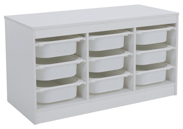 KONDELA Organizér s úložnými boxami, biela, TRIMAL
