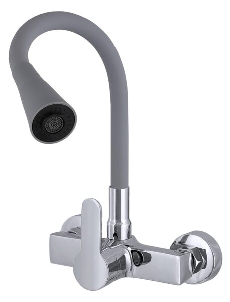 Gamma Flex 3000, nástenná drezová batéria s flexibilným ramenom, šedá-chrómová, GMA-BFXS-3000G