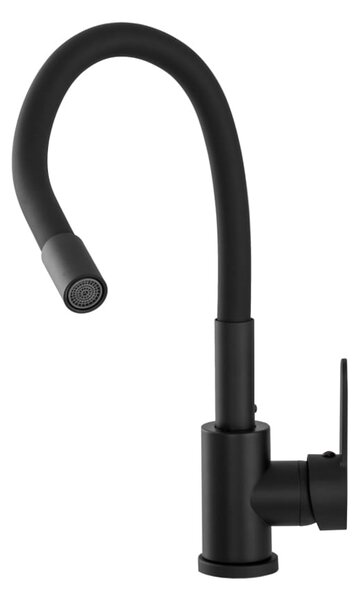 Gamma Flex 2000, stojanková drezová batéria s flexibilným ramenom, čierna matná, GMA-BFX-2000BK