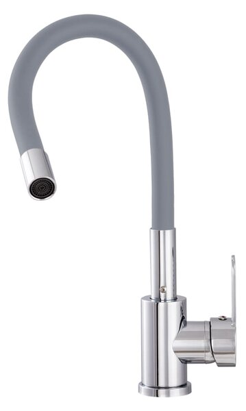 Gamma Flex 2000, stojanková drezová batéria s flexibilným ramenom, šedá-chrómová, GMA-BFX-2000G