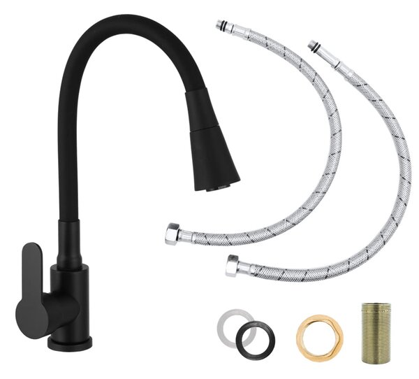 Gamma Flex 3000, stojanková drezová batéria s flexibilným ramenom, čierna, GMA-BFX-3000BK