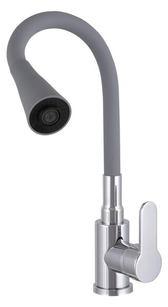 Gamma Flex 3000, stojanková drezová batéria s flexibilným ramenom, šedá-chrómová, GMA-BFX-3000G