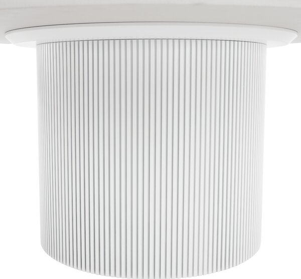 KONDELA Konferenčný stolík, biely mramor/MDF, priemer 80 cm, MAHIR TYP 1