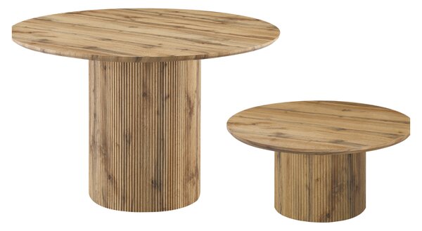 KONDELA Konferenčný stolík, dub, priemer 80 cm, MAHIR TYP 2