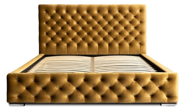 MANŽELSKÁ ČALÚNENÁ POSTEĽ BARON 140x200 S ROŠTOM CHESTERFIELD