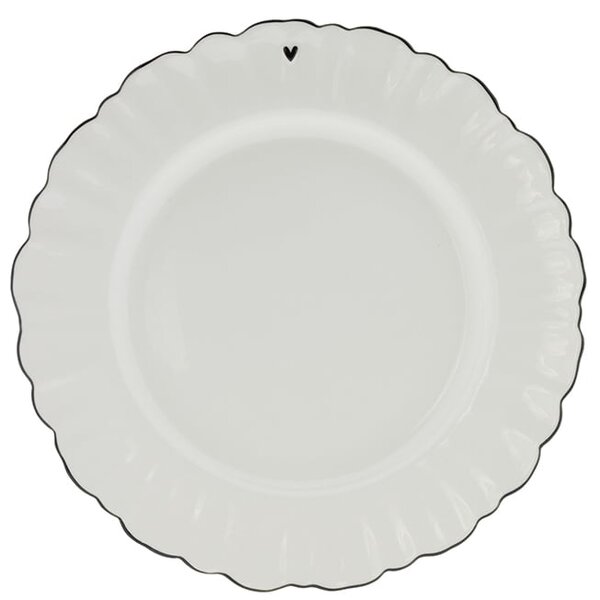 Keramický tanier Ruffle White/Edge Black 27 cm