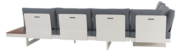 KONDELA Záhradný set, biela/sivá/dub, hliník, ZOTIKO
