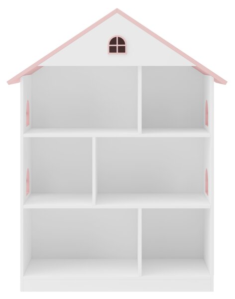 KONDELA Detská knižnica, biela/ružová, MAISON TYP 1
