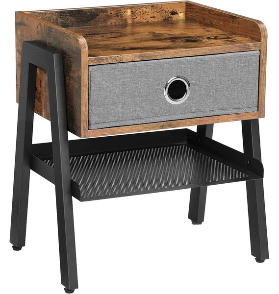 Nočný stolík so zásuvkou, malý príručný stolík, vintage hnedý | VASAGLE