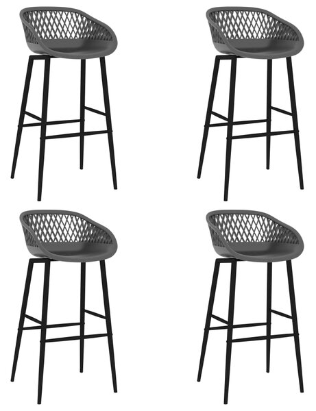 Barové stoličky 4 ks sivé