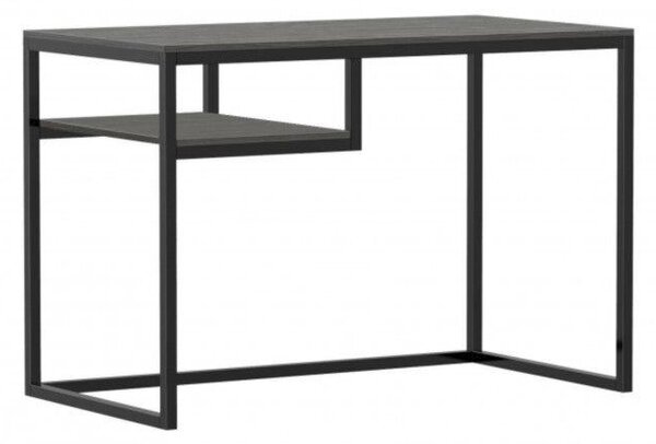 Moderný písací stôl, s poličkou, čierny