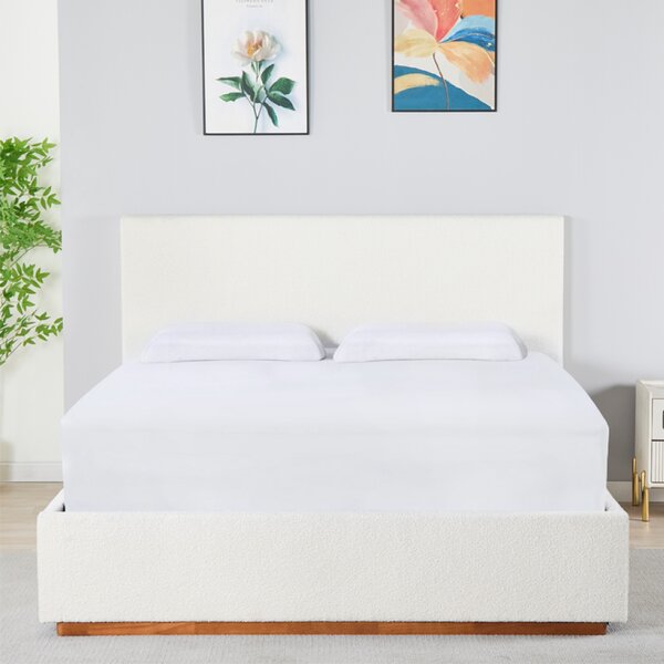 KONDELA Posteľ s roštom a úložným priestorom, 160x200, biela, NUVOLA