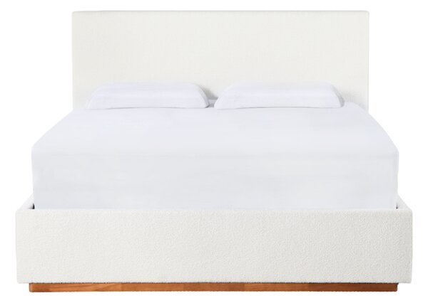 KONDELA Posteľ s roštom a úložným priestorom, 160x200, biela, NUVOLA