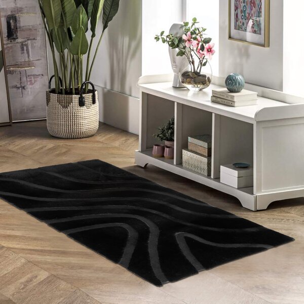 KONDELA Koberec, čierna/3D vzor, 140x200, PUFIN TYP 2