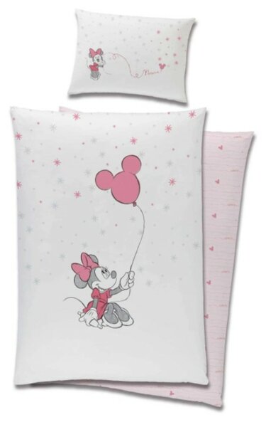 Luxusné obliečky Minnie Mouse a balónik, 120x90 cm, ružové