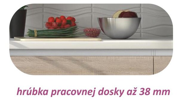 KONDELA Dolná skrinka D 40, dub sonoma/biela, pravá, LINE