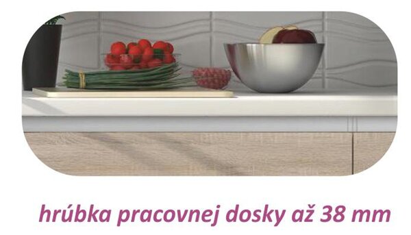 KONDELA Dolná skrinka D 80 3, dub sonoma/biela, LINE