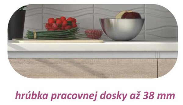 KONDELA Dolná skrinka D 60S3, dub sonoma/biela, LINE