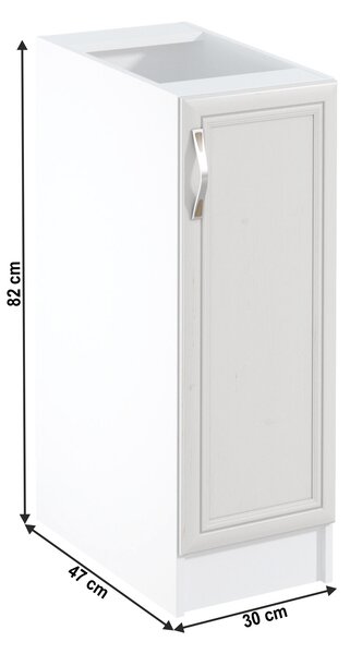 KONDELA Dolná skrinka D30, pravá, biela/sosna Andersen, SICILIA