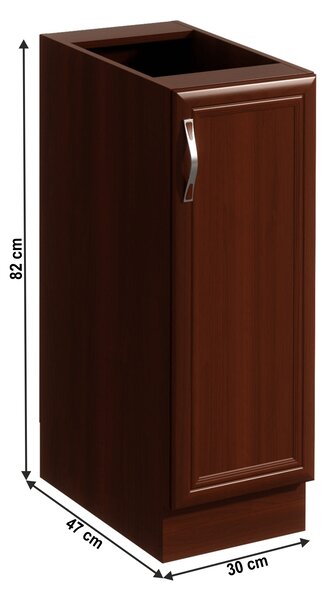KONDELA Dolná skrinka D30, pravá, orech Milano, SICILIA