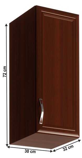 KONDELA Horná skrinka G30, pravá, orech Milano, SICILIA
