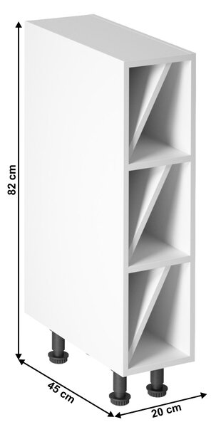 KONDELA Dolná skrinka D20W, biela, PROVANCE