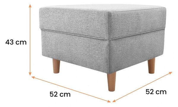 Kreslo ušiak s taburetom Loft - modrá