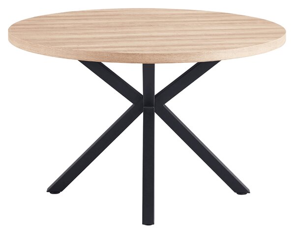 KONDELA Jedálenský stôl, dub sonoma/čierna, priemer 120 cm, MEDOR