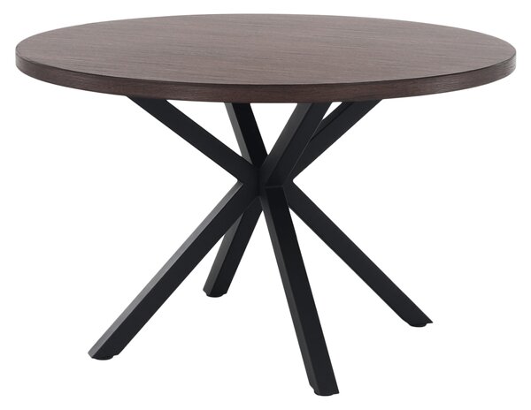 KONDELA Jedálenský stôl, tmavý dub/čierna, priemer 120 cm, MEDOR