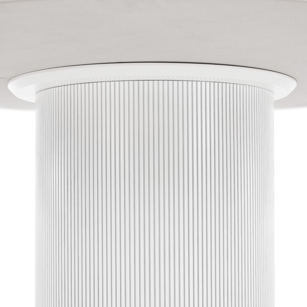 KONDELA Jedálenský stôl, biely mramor/MDF, priemer 120 cm, MAHIR TYP 1