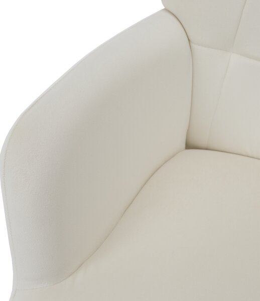 KONDELA Kreslo s podnožou, biela Velvet látka/čierna, HABEN