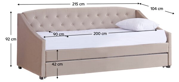 KONDELA Rozkladacia posteľ, hnedosivá Taupe, ALODA