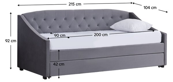 KONDELA Rozkladacia posteľ, sivá, ALODA