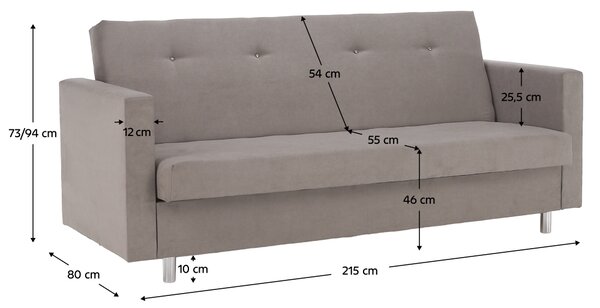 KONDELA Rozkladacia pohovka, sivobéžová Taupe, LILANA