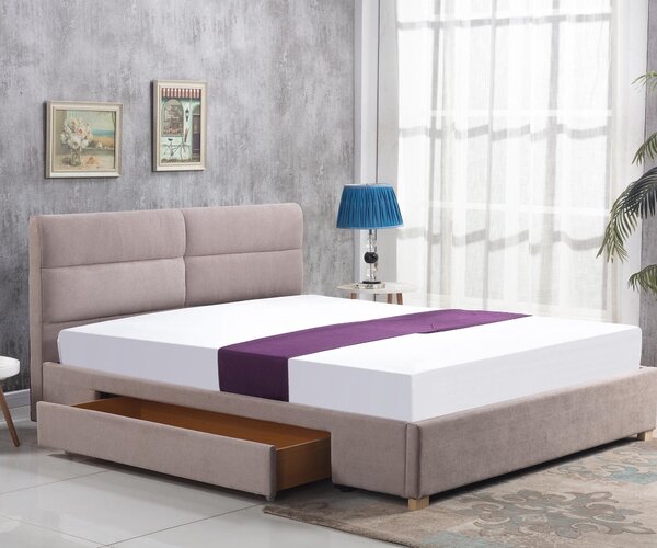 Manželská posteľ 160 cm Capaz (béžová) (s roštom). Vlastná spoľahlivá doprava až k Vám domov. 796751
