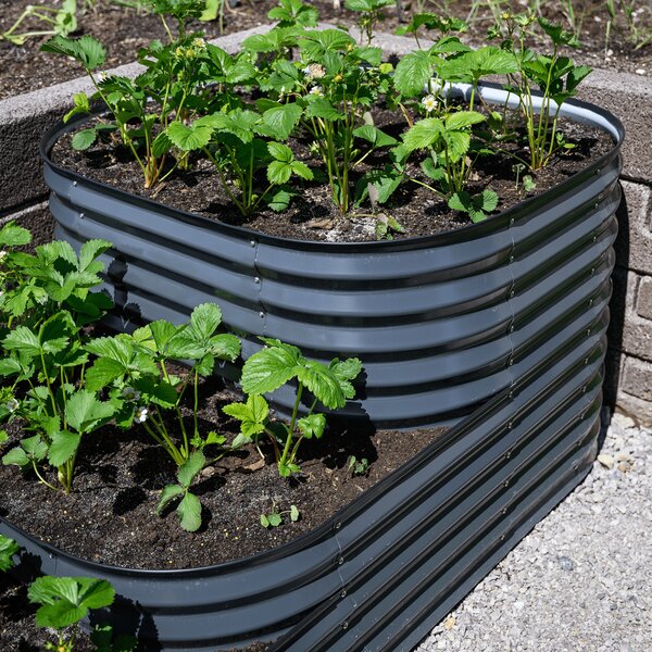 KONDELA Vyvýšený záhon, antracit, oceľ, SADAN TYP 6