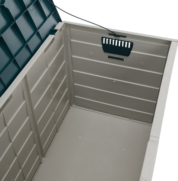 KONDELA Záhradný úložný box, sivá/zelená, KORTEZ