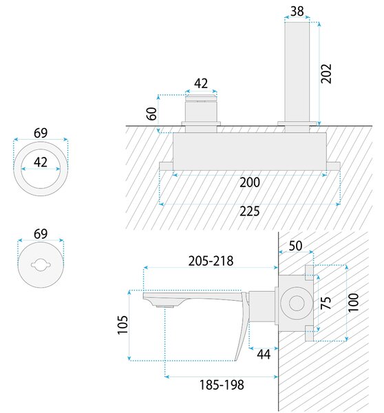 Rea VISION, podomietková umývadlová batéria + BOX, chrómová, REA-B6960