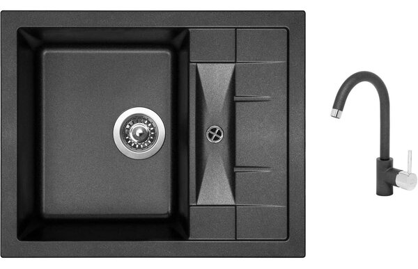 Set Sinks CRYSTAL 615 Metalblack + batéria Sinks MIX 35 Metalblack