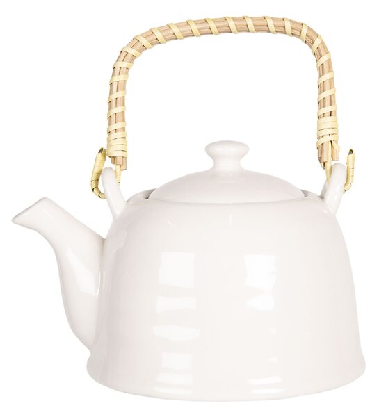 Biela porcelánová kanvica na čaj - 18*14*12 cm / 0,8L - Clayre & Eef