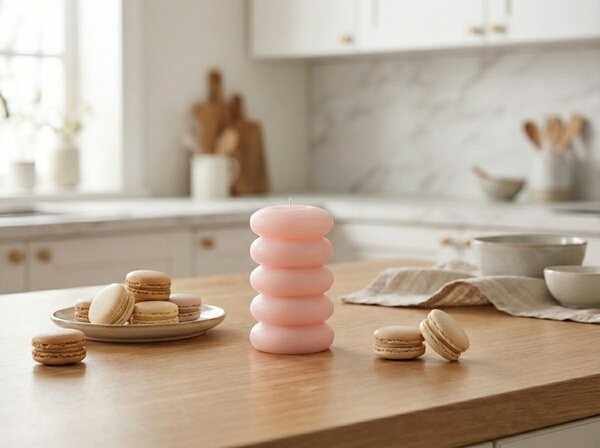 Stĺpová sviečka MACARON 11,5 cm ružová
