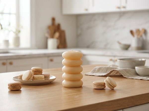 Stĺpcová sviečka MACARON 11,5 cm svetložltá