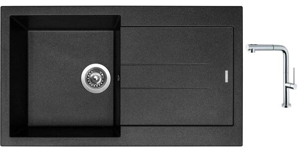 Set Sinks AMANDA 860 Metalblack + batéria Sinks SLIM S2 kartáčovaná