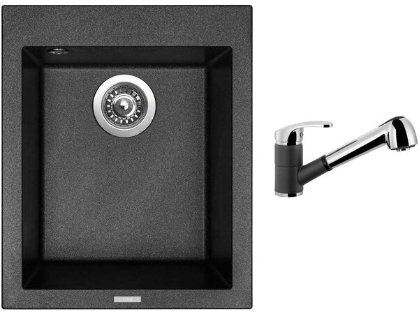 Set Sinks CUBE 410 Metalblack + batéria Sinks LEGENDA S Metalblack