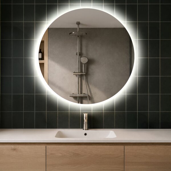 Okrúhle zrkadlo do kupelne s LED L82