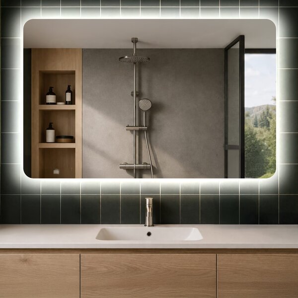 50x80 Moderne zrkadlo do kupelne s LED L142