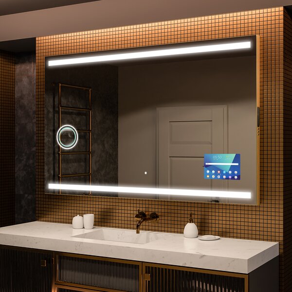 80x60 Moderne zrkadlo do kupelne s LED L09
