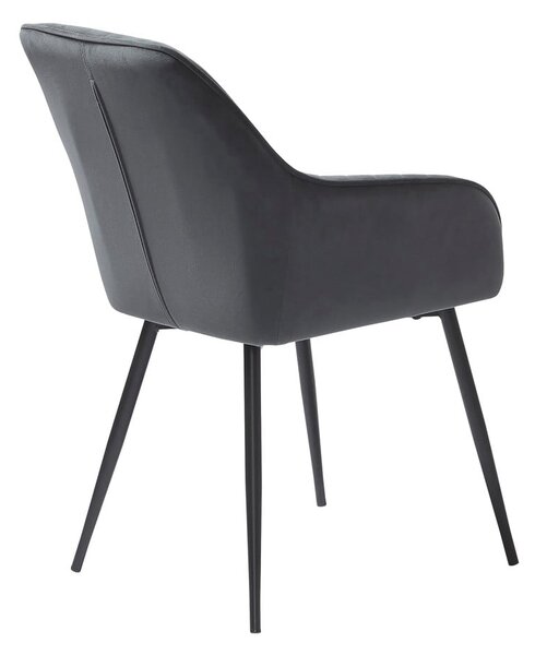 Sivé čalúnené jedálenské kreslá v súprave s podrúčkami 2 ks Nolan Stripe – Unique Furniture