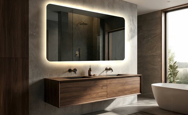 50x80 Moderne zrkadlo do kupelne s LED L142